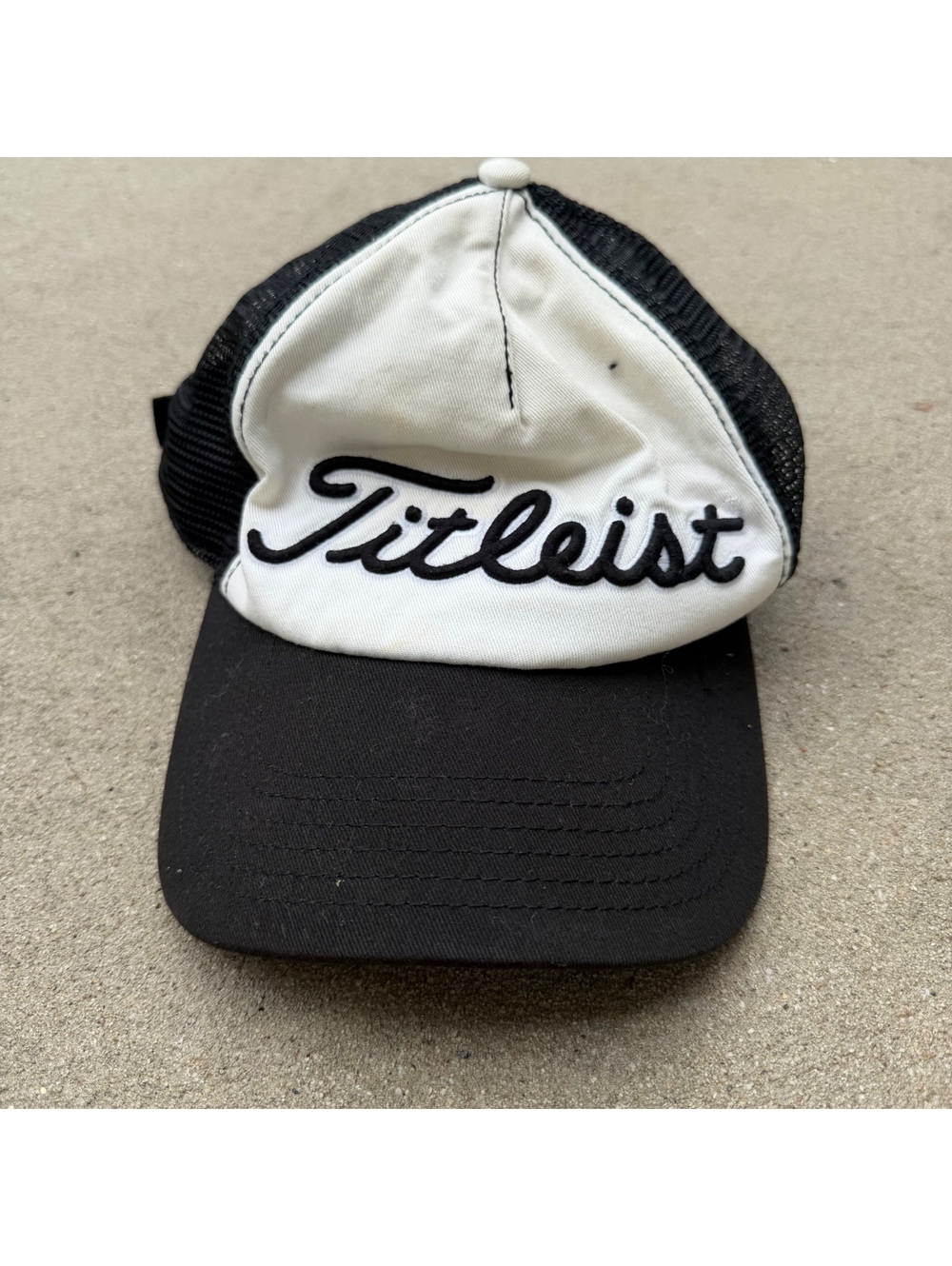 Titleist Trucker Mesh Back Golf Hat Black White Adjustable